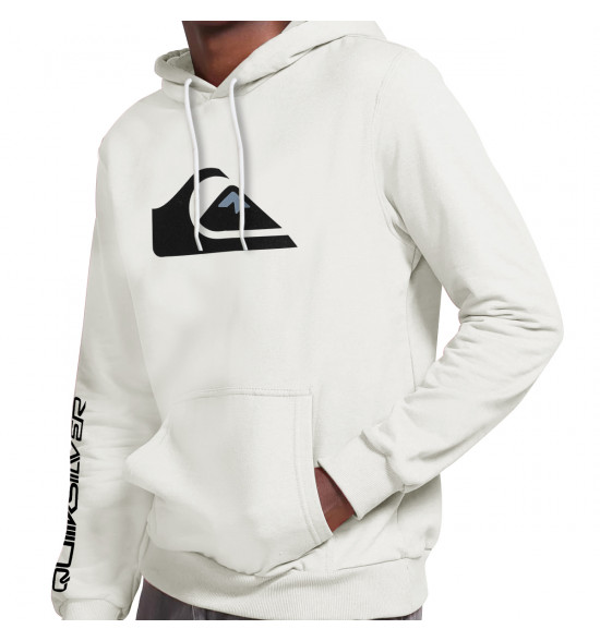 Moletom Quiksilver Comp Logo Branco Reforçado 305G com Capuz - 3