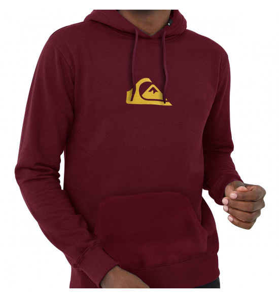 Moletom Quiksilver Metal Comp Logo Vinho Reforçado 305G com Capuz - 3