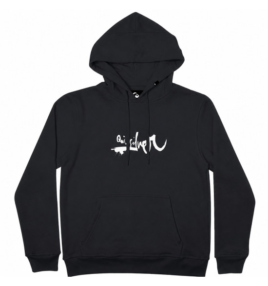 Moletom Quiksilver Impaired Logo DNA Preto Fechado com Capuz - 3