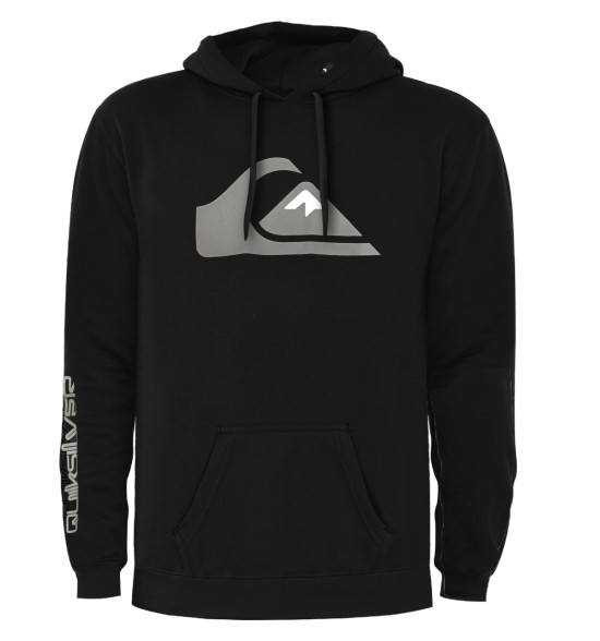 Moletom Quiksilver Comp Logo 2.0 Preto Reforçado com Capuz