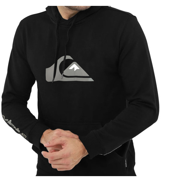 Moletom Quiksilver Comp Logo 2.0 Preto Reforçado com Capuz - 3