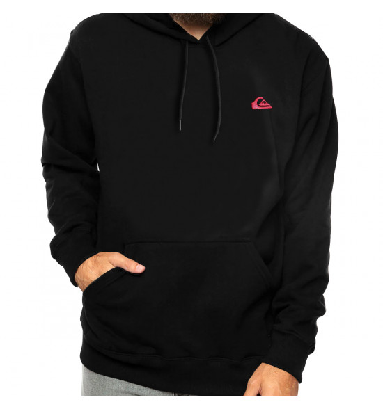 Moletom Quiksilver Embroidery Preto Reforçado 280G com Capuz - 3