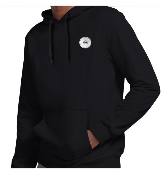 Moletom Quiksilver Transfer Round Preto Reforçado com Capuz - 3