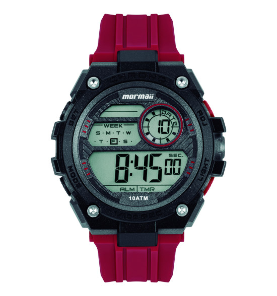 Relógio Mormaii Digital Wave MO1162/8R Preto e Vermelho