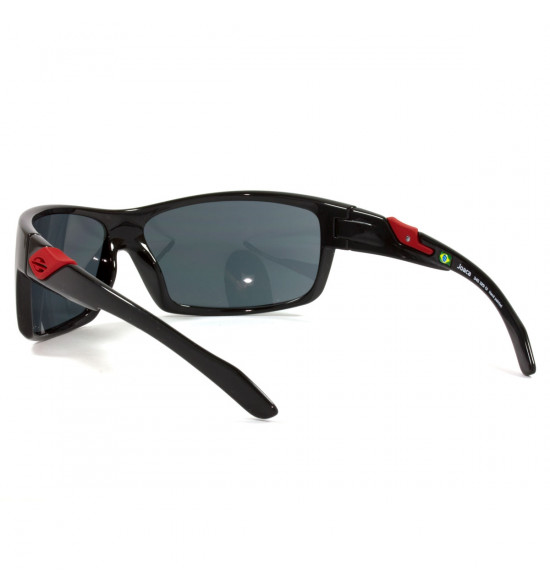 Óculos Mormaii Joaca Preto Brilho e Logo Vermelho/Lente Cinza - 4