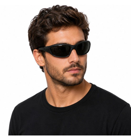 Óculos Oakley Straight Jacket Matte Black | Lente Grey – Design Icônico e Performance Clássica