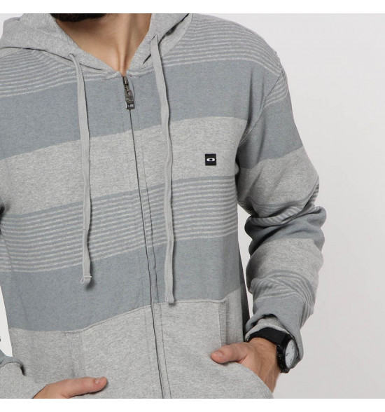 Moletom Oakley Striped Fleece Cinza PROMOÇAO - 3