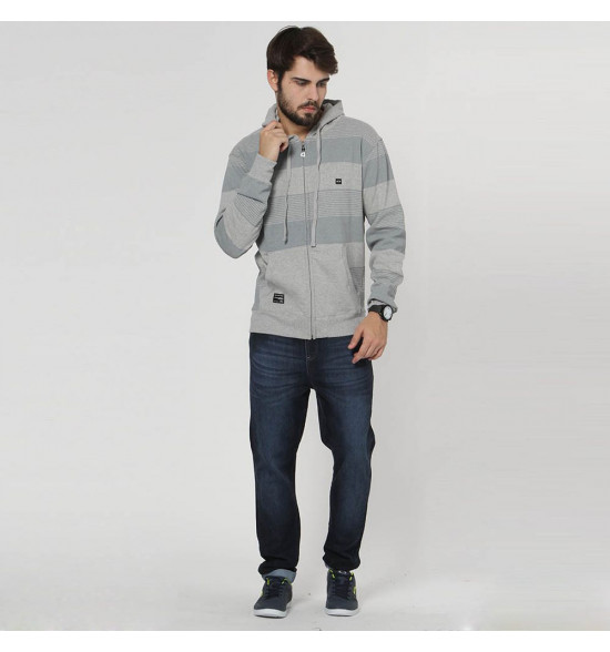 Moletom Oakley Striped Fleece Cinza PROMOÇAO - 4