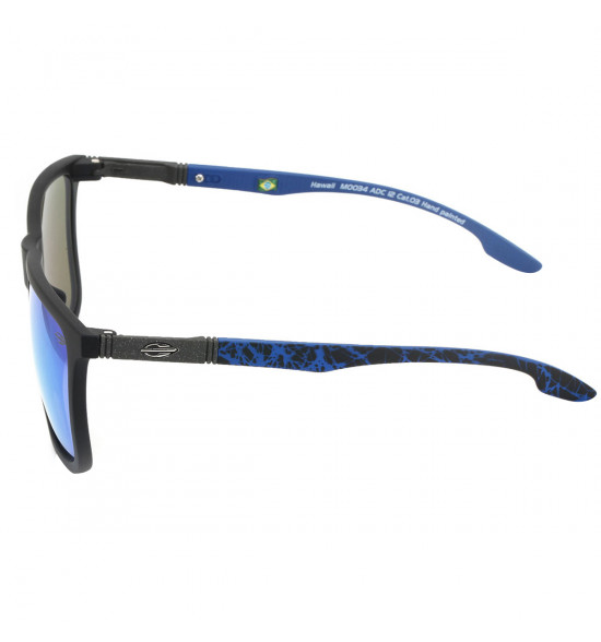 Óculos Mormaii Hawaii Preto Fosco/ Lente Azul Espelhada - 4