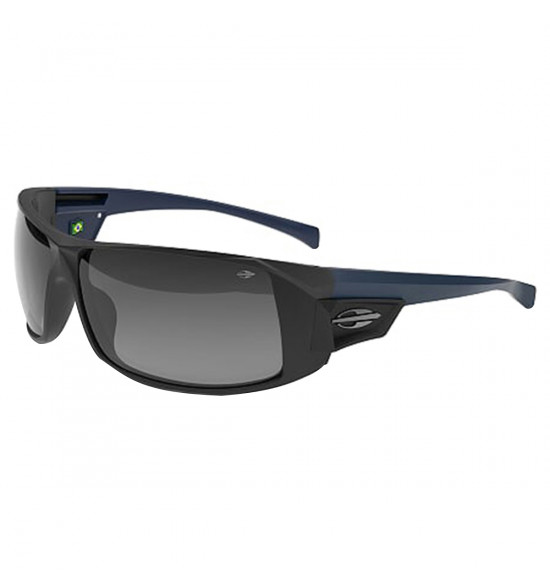Óculos Mormaii Nazaré Preto Fosco com Azul / Lente Cinza Degrade - 4