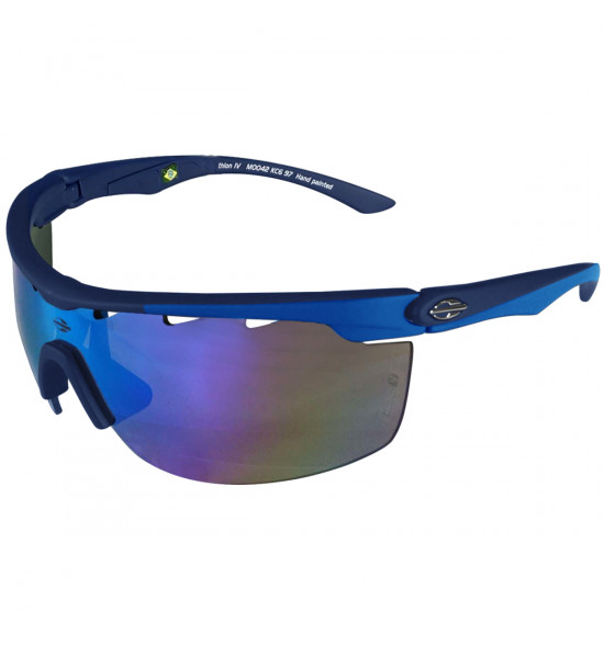 Óculos Mormaii Athlon IV Azul Escuro Degradê com Azul Claro/Lente Azul Revo Ice