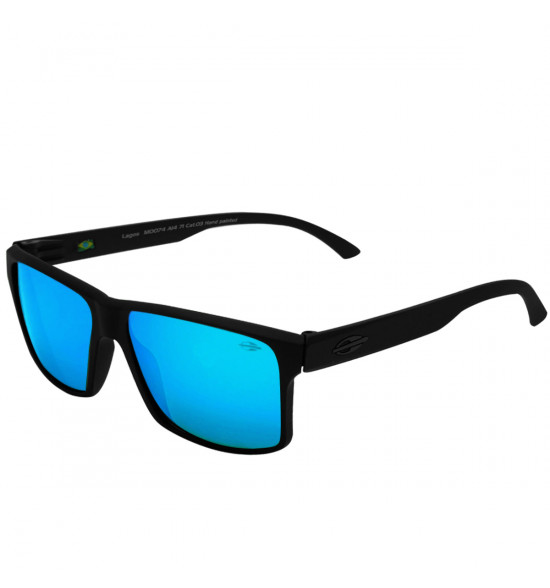 Óculos Mormaii Lagos Preto Fosco/Lente Revo Azul Ice