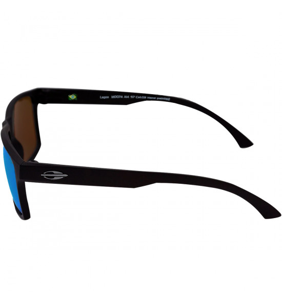 Óculos Mormaii Lagos Preto Fosco/Lente Revo Azul Ice - 3