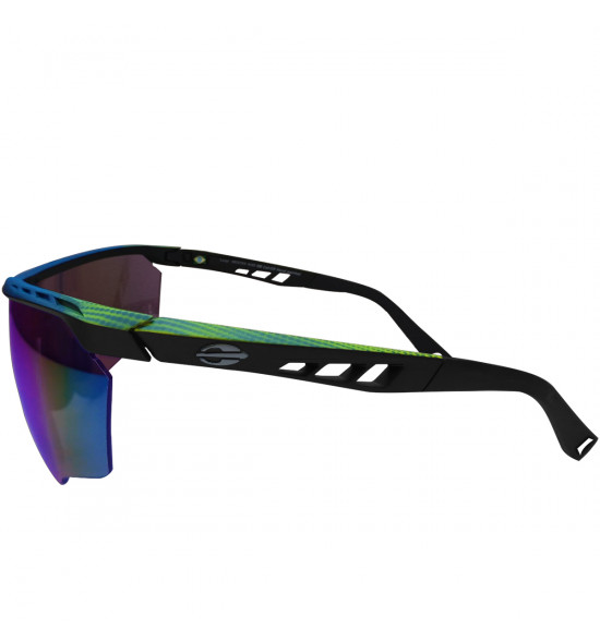 Óculos Mormaii Leap Preto com Azul e Amarelo/Lente Prata Espelhada - 3
