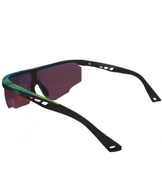 Óculos Mormaii Leap Preto com Azul e Amarelo/Lente Prata Espelhada - 4