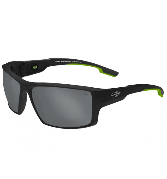Óculos Mormaii Joaca 4 Preto Fosco com Amarelo Limão Fluor /Lente Cinza