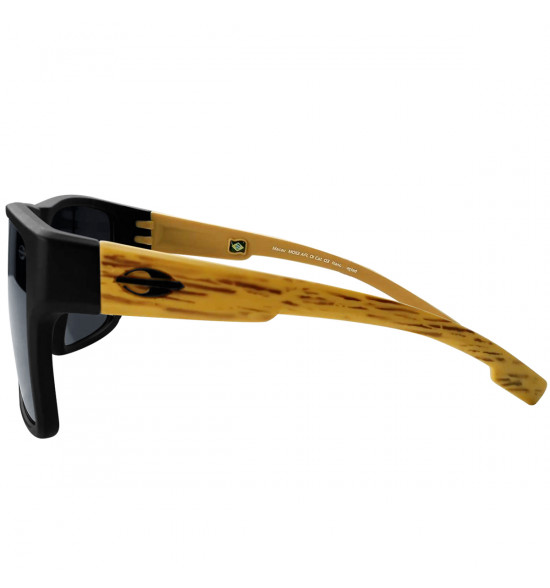 Óculos Mormaii Macau Wood Preto Fosco com Hastes de Madeira/ Lente Cinza - 3