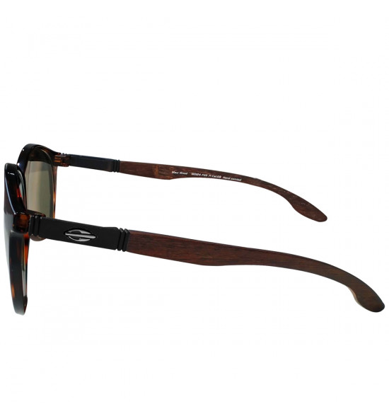 Óculos Mormaii Maui Wood Marrom  Demi Brilho Hastes em Madeira Escura/ Lente G15 - 3