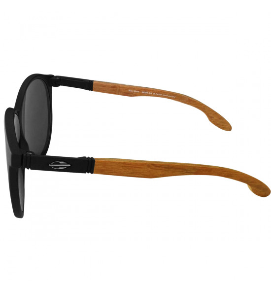 Óculos Mormaii Maui Wood Preto Fosco Hastes em Madeira/ Lente Cinza - 3