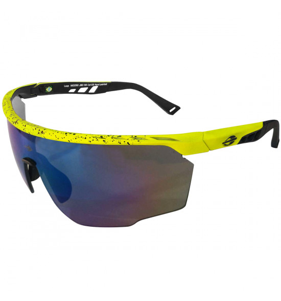 Óculos Mormaii Leap Amarelo Fluor com Preto/ Lente Verde Revo Espelhada