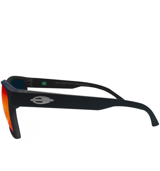 Óculos Mormaii Lagos Preto Fosco Translucido/Lente Cinza FL Vermelha - 3