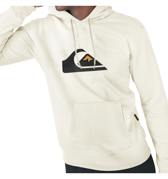 Moletom Quiksilver Comp Logo 2.0 Off White Reforçado com Capuz - 3