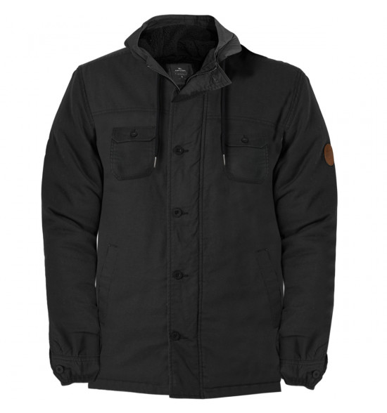Jaqueta Rip Curl Gibbos Jacket com Forro em Sherpa Washed Black