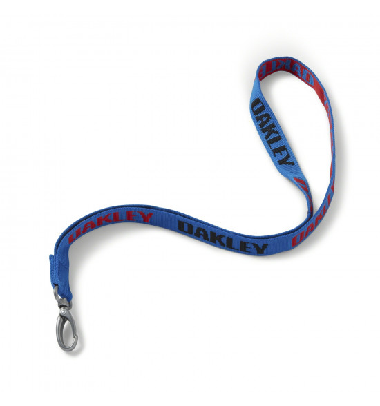 Chaveiro Oakley Standard Lanyard Azul Com Vermelho