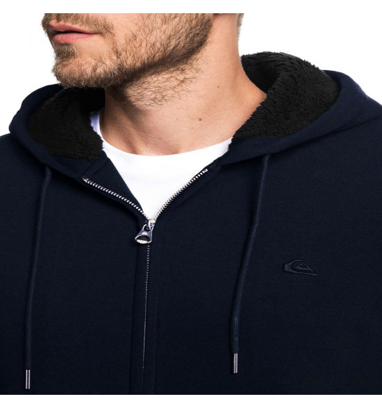 Moletom Quiksilver Everyday Sherpa Aberto com Forro de Lã Azul Marinho - 3