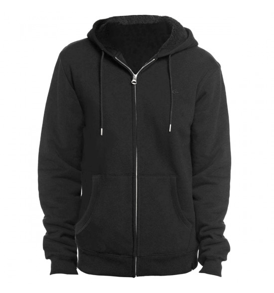 Moletom Quiksilver Everyday Sherpa Aberto com Forro de Lã Preto