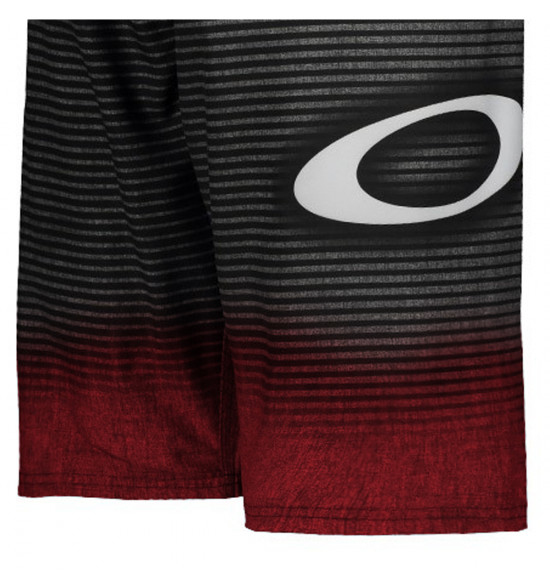 Bermuda Água Oakley Stolen Preto Com Vermelho - 4
