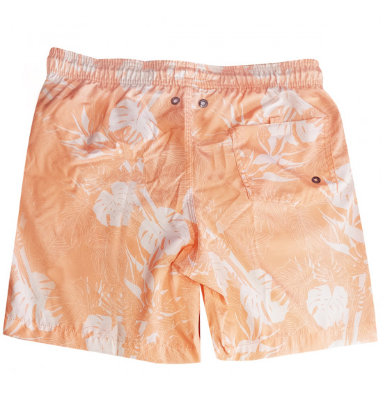 Shorts Água Mash Casual Folhagem Laranja e Branco - 2