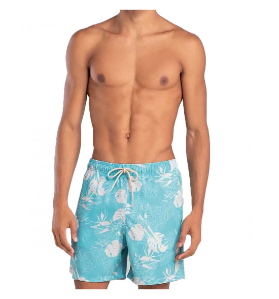 Shorts Água Mash Casual Folhagem Azul e Branco - 3