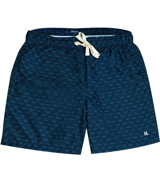 Shorts Água Mash Casual Estampa 3D Azul Marinho