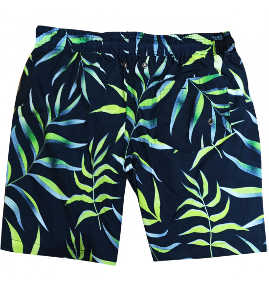 Shorts Água Mash Estampado Folhagem Marinho - 2