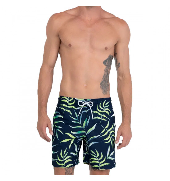 Shorts Água Mash Estampado Folhagem Marinho - 3