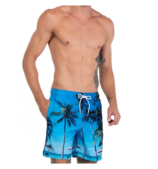 Shorts Água Mash Estampado Natural View Azul Turquesa - 2