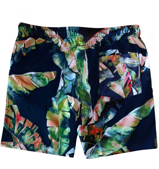 Shorts Água Mash Estampado Palmeira Azul - 2