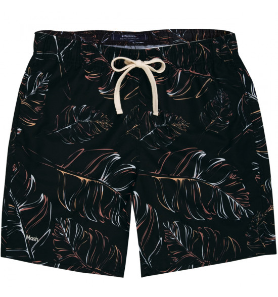 Shorts Água Mash Estampado Eccentric Color Dark Preto