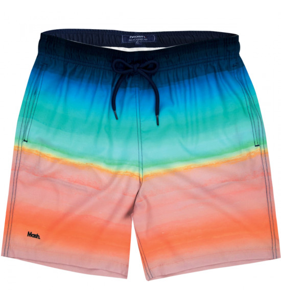 Shorts Água Mash Estampado Tie Dye Laranja