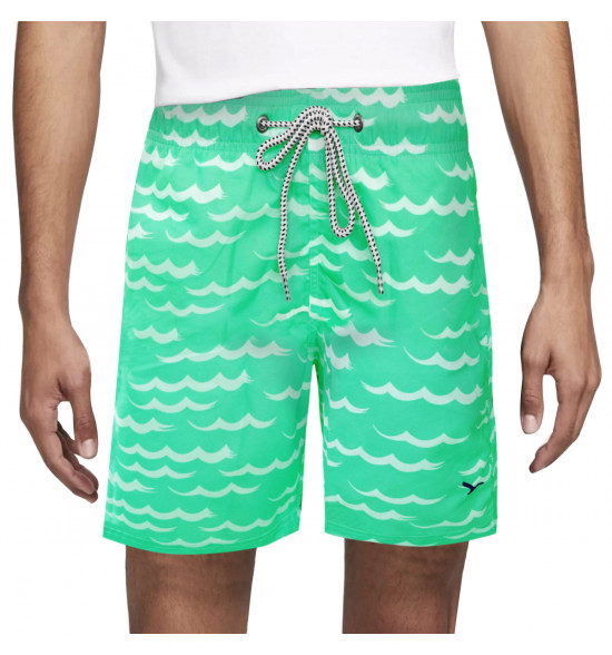 Shorts Água com Cordão Alma de Praia Gaivotas Verde - 3