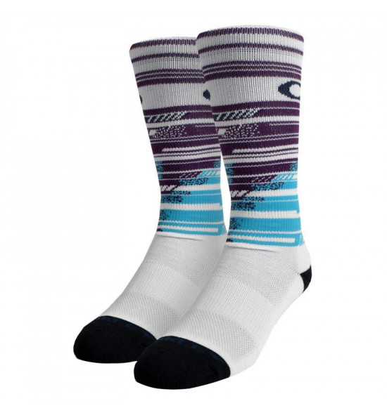 Meia Oakley Crew Print Golf Branca - 2