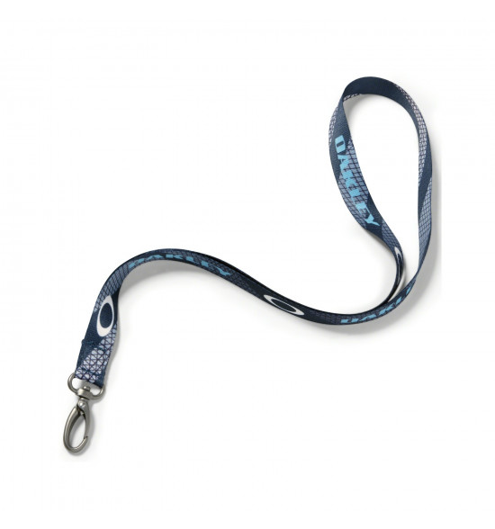 Chaveiro Oakley Printed Lanyard Azul Com Branco