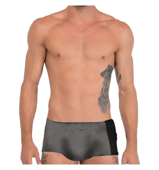 Sunga Mormaii Slip Cinza Side Panel Preta - 3