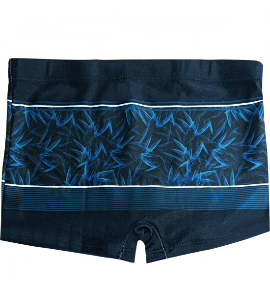 Sunga Boxer Mash Listrada Folhagem Preto e Marinho - 2