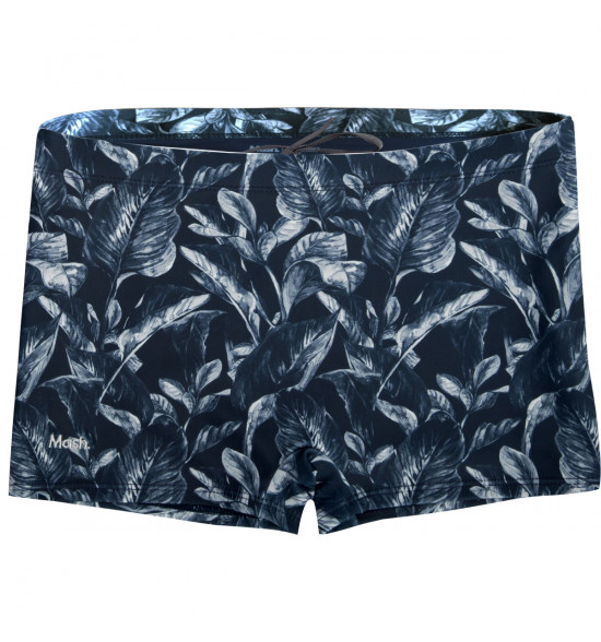 Sunga Boxer Mash Estampada Folhagem Cinza Azulada