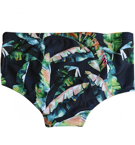 Sunga Slip Mash Estampada Palmeira Marinho - 2