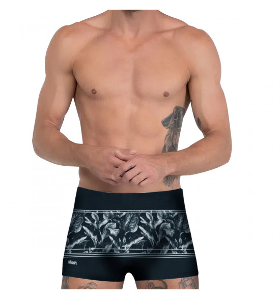 Sunga Boxer Mash Listrada Folhagem Cinza Azulada - 3