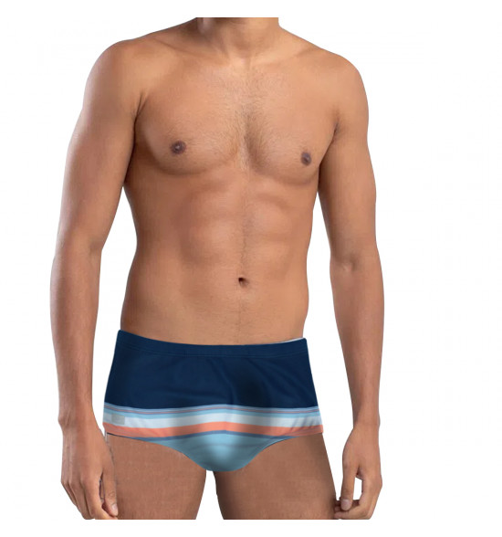 Sunga Slip Mash Hang Loose Listrada Azul e Laranja - 3