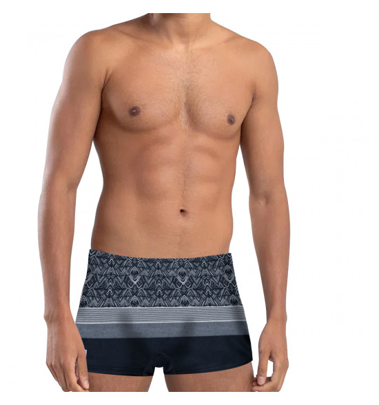 Sunga Boxer Mash Hang Loose Estampada e Listrada Cinza - 3